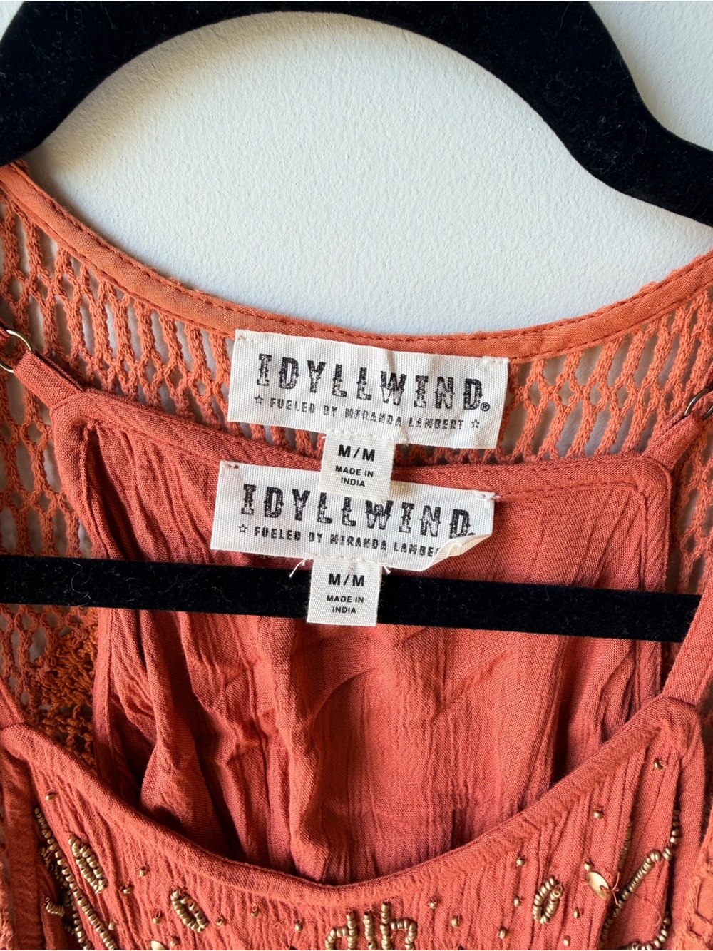 Idyllwind Burnt Orange Crochet Fringe Tank - Picture 3 of 3